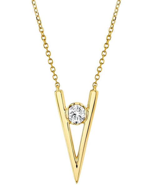 Diamond V 18" Pendant Necklace (1/6 ct. t.w.) in 14k Gold