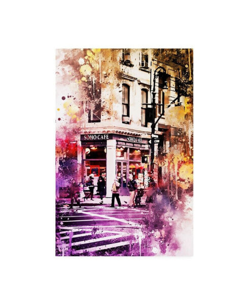 Philippe Hugonnard NYC Watercolor Collection - Soho Cafe Canvas Art - 27" x 33.5"