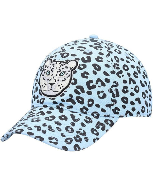 Men's Light Blue Snow Leopard Dad Adjustable Hat