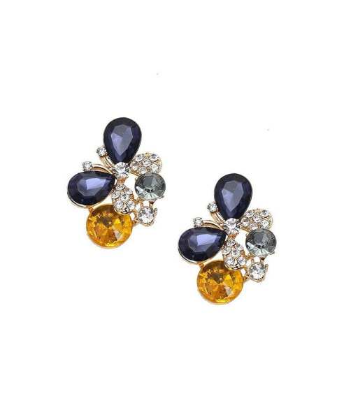 Women's Blue Color Stone Stud Earrings