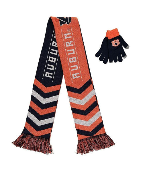 Men's and Women's Navy Auburn Tigers Glove and Scarf Combo Set