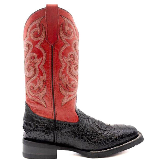 Ferrini Kai Embroidery Square Toe Cowboy Mens Black, Red Casual Boots 4259304