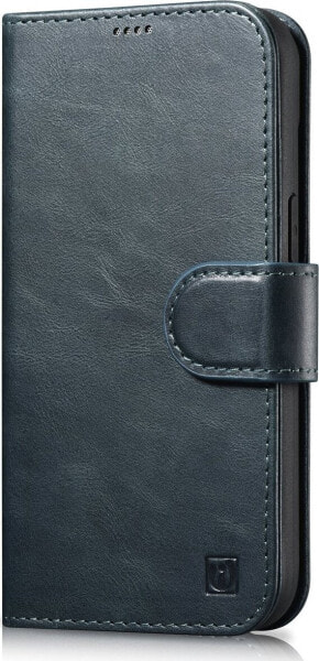 iCarer iCarer Oil Wax Wallet Case 2in1 etui iPhone 14 Pro Max skórzany pokrowiec z klapką Anti-RFID niebieski (WMI14220724-BU)