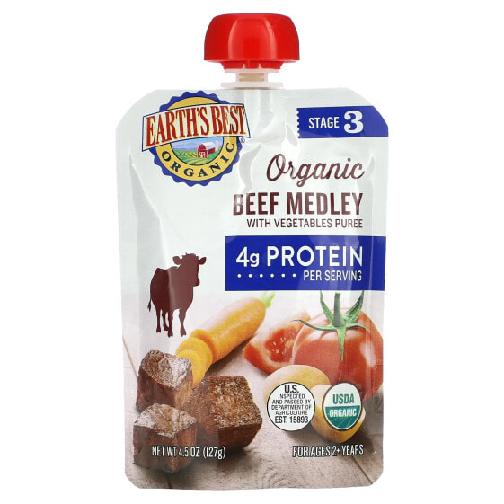 Organic Beef Medley with Vegetables Puree, 2+ Years, 4.5 oz (127 g)