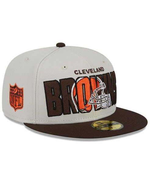 Men's Stone, Brown Cleveland Browns 2023 NFL Draft On Stage 59FIFTY Fitted Hat