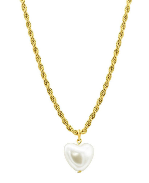 Tarnish Resistant 14K Gold-Plated Rope Chain Heart Necklace