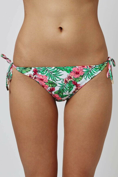 Topshop Womens Swimwear Tropical Tie Side Bikini Bottoms Multi Color Size 12