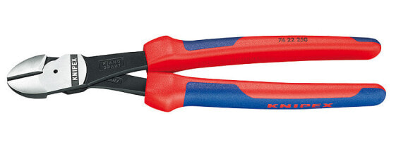 KNIPEX 74 22 250, Diagonal pliers, Chromium-vanadium steel, Plastic, Blue, Red, 250 mm, 437 g