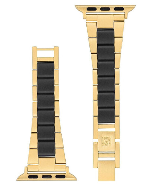 Women's Gold-Tone and Black Tide Plastic Bracelet Compatible with 42/44/45/Ultra/Ultra 2 Apple Watch