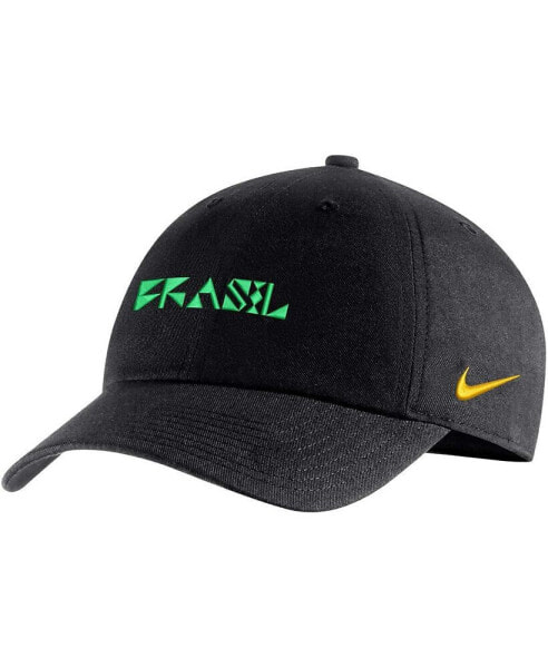 Men's Black Brazil National Team Campus Performance Adjustable Hat