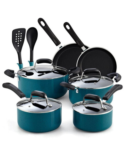 Pots and Pans Nonstick Cookware Set 12-Piece, Kitchen Cooking Set with Frying Pans and Saucepans, Induction Compatible, Turquoise