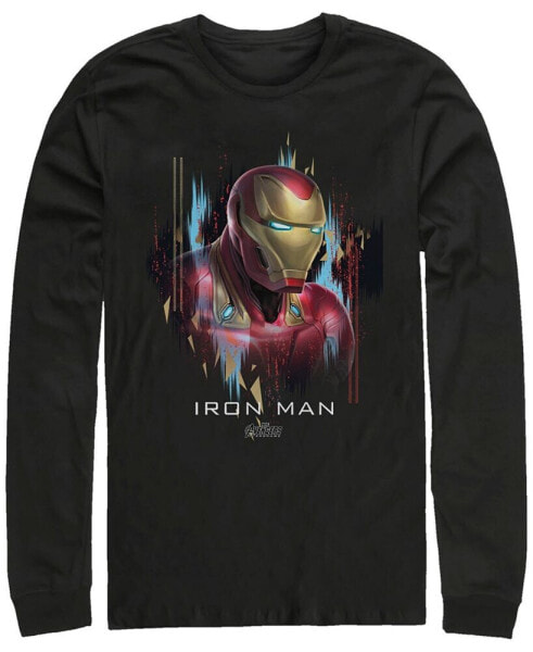 Marvel Men's Avengers Endgame Iron Man Side View Portrait, Long Sleeve T-shirt