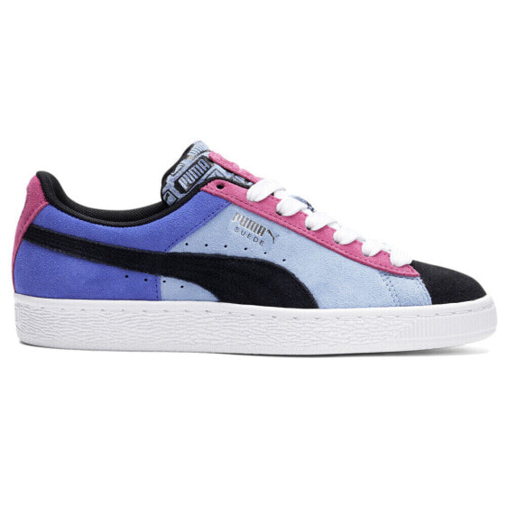 Puma Suede Classix Perforated Lace Up Womens Blue, Multi Sneakers Casual Shoes