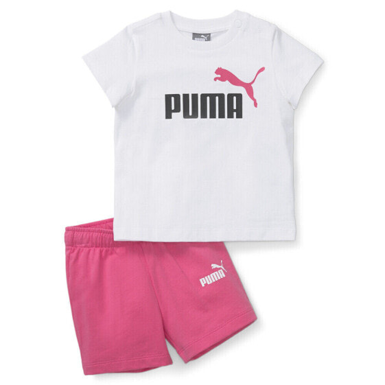 Puma TwoPiece Minicats Crew Neck Short Sleeve T-Shirt & Shorts Set Toddler Girls