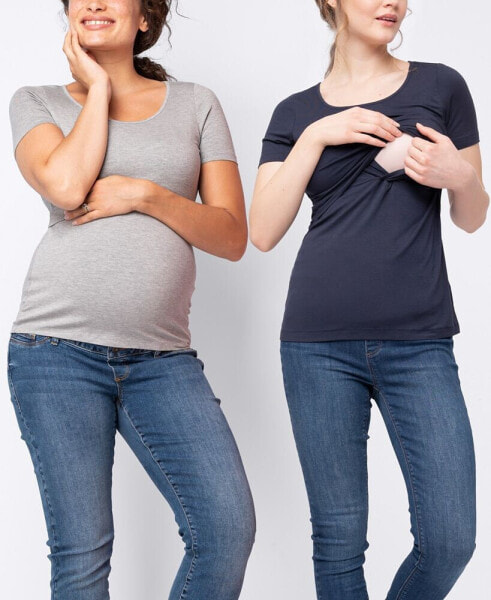 Women's Maternity Nursing T-shirts, Twin Pack