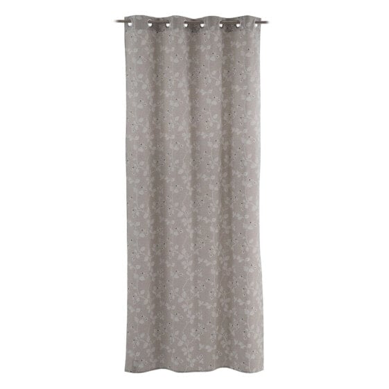 Curtain Grey Flowers 140 x 260 cm
