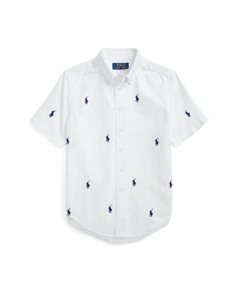 Рубашка для малышей Polo Ralph Lauren Oxford с коротким рукавом