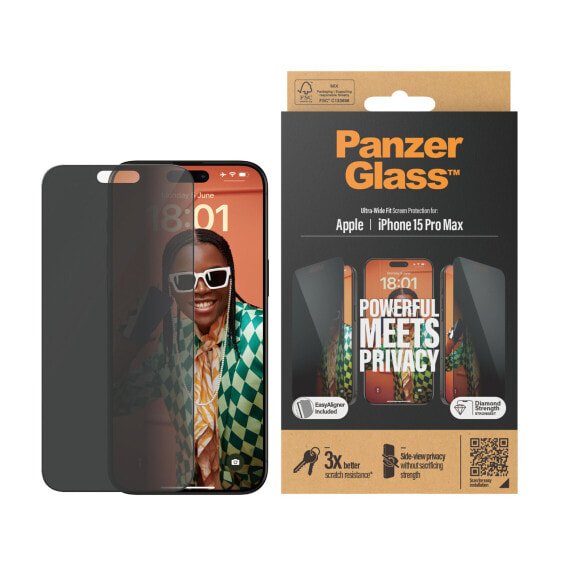 Защитное стекло для iPhone 2023 6.7 Pro Max PanzerGlass Privacy Ultra-Wide Fit