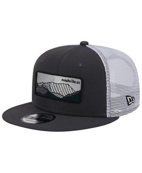 Men's Black, White Nashville SC Outdoor Trucker 9FIFTY Snapback Hat