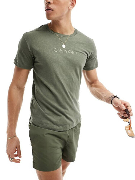 Calvin Klein lifestyle crew neck logo tee in green