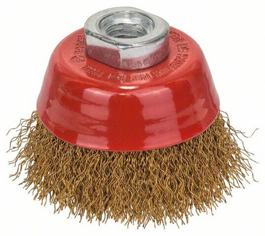 Bosch 1 608 614 020 - Cup brush - Metal - Non-ferrous metal - Any brand - 7 cm - GGS 6 S Professional - Red - Silver