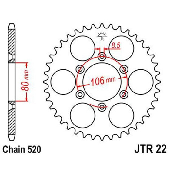 JT SPROCKETS 520 JTR22.42 Steel Rear Sprocket