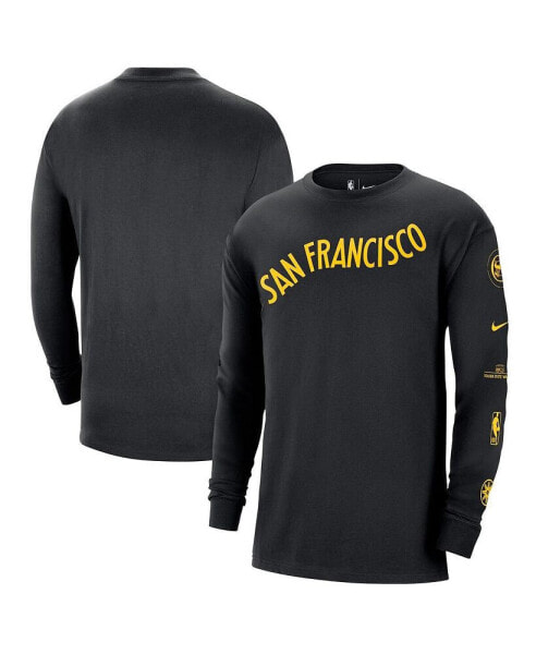 Men's Black Golden State Warriors 2023/24 City Edition Max90 Expressive Long Sleeve T-shirt