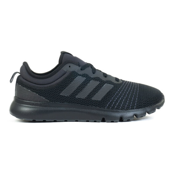 Мужские кроссовки спортивные для бега черные текстильные низкие Adidas Fluidup