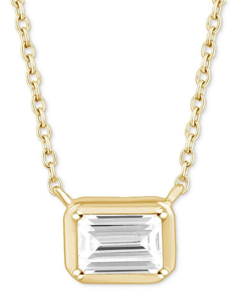 Diamond Emerald-Cut Solitaire 18" Pendant Necklace (1/3 ct. t.w.) in 14k Gold