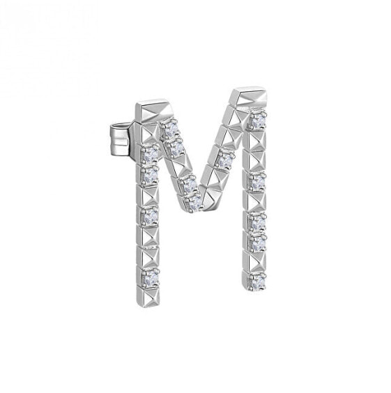 Silver single earring with cubic zirconia M Cubica RZCU39