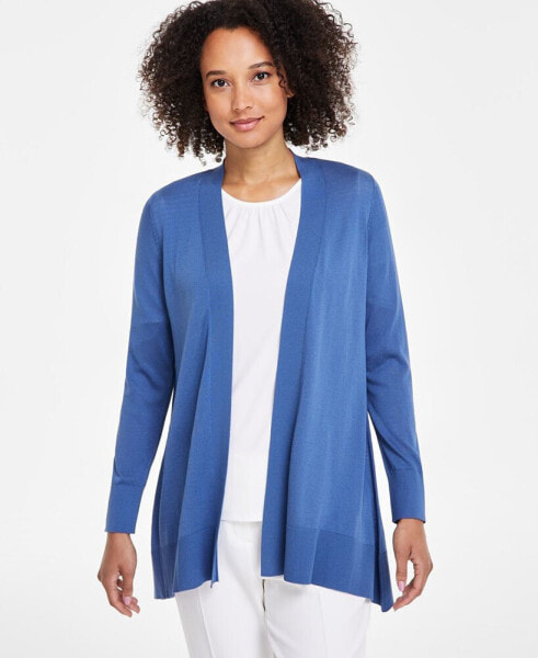 Petite Open-Front Long Sleeve Cardigan