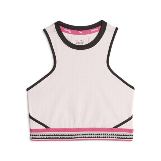 Puma Lemlem X Cropped Crew Neck Tank Top Womens Pink Casual Athletic 52396024
