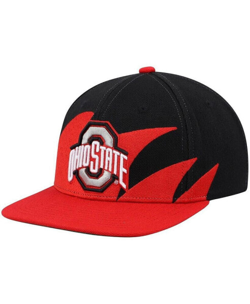 Men's Scarlet, Black Ohio State Buckeyes Sharktooth Snapback Hat