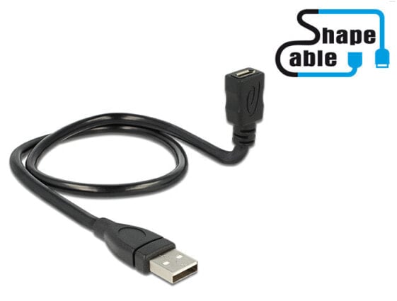 Переходник Delock USB2.0-A/USB2.0 Micro-B 0.5 м черный
