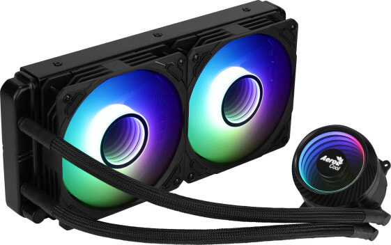 AEROCOOL ADVANCED TECHNOLOGIES Aerocool MIRAGEL240 CPU Liquid Cooled 2x 12cm ARGB Fan TDP 400W Black - All-in-one liquid cooler - 72.2 cfm - Black