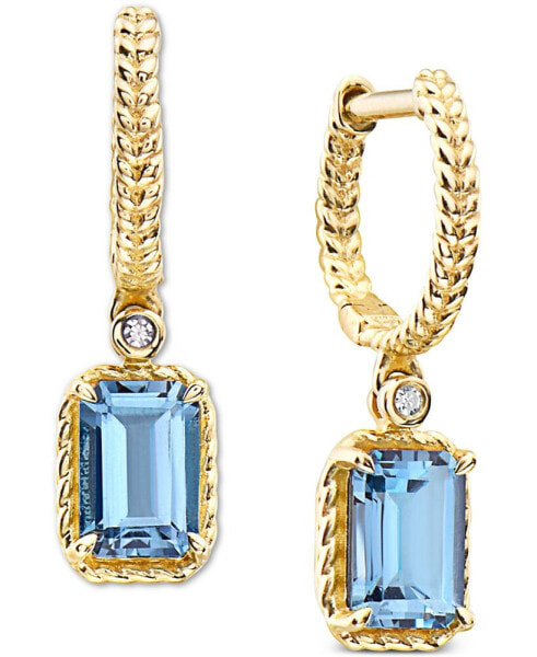 EFFY® London Blue Topaz (1-1/2 ct. t.w.) & Diamond Accent Drop Earrings in 14k Gold