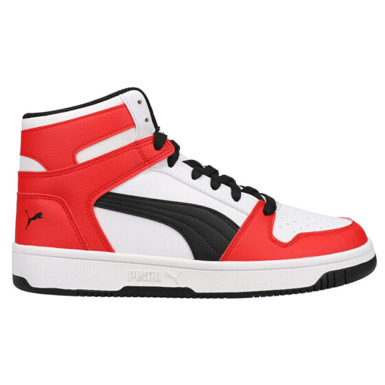 Puma Rebound Layup High Top Mens Red, White Sneakers Casual Shoes 386438-14