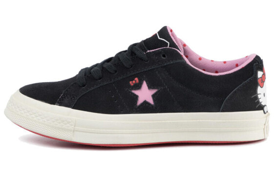 Hello Kitty/凯蒂猫 x Converse One Star Ox 防滑轻便耐磨 低帮 板鞋 女款 黑粉 / Кроссовки Converse One Star Ox Hello Kitty x Converse 162938C