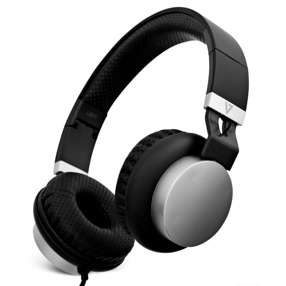 V7 Leichte Kopfhörer – schwarz/silber, Kabelgebunden, 20 - 20000 Hz, Anrufe/Musik, 170 g, Kopfhörer, Schwarz, Silber