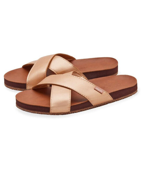 Women's Zensole Cascades Faux Leather Double Strap Slide Sandals