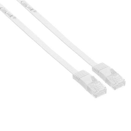 InLine Flat patch cord UTP Cat.6 10m White сетевой кабель Белый 71600W