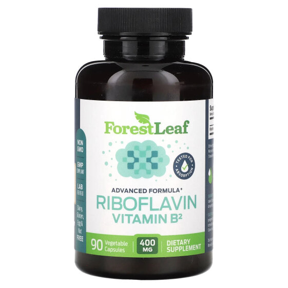 Витамин B2 Riboflavin, 400 мг, 90 капсул forest leaf