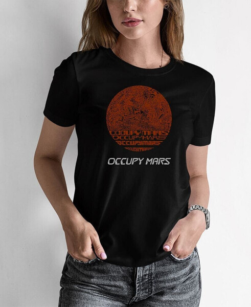 Women's Word Art Occupy Mars T-Shirt