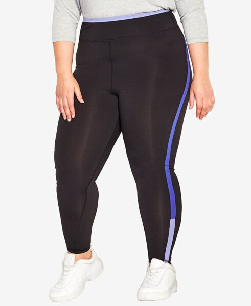 Plus Size Splice Panel High Rise Legging Pant