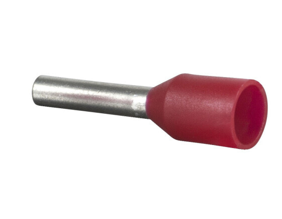 Schneider Electric DZ5CE010L6D - Wire end sleeve - Straight - Red - Copper - Plastic - 1 mm² - REACh - RoHS