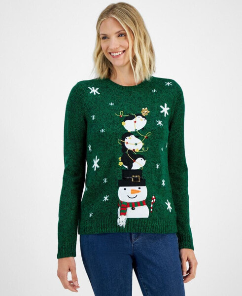 Women's Penguin Crewneck Sweater, Created for Macy's