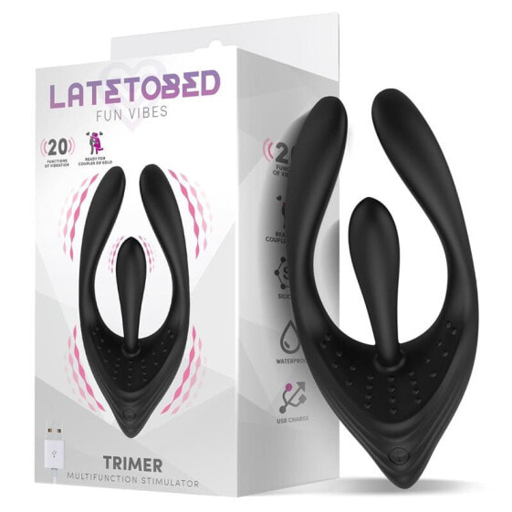 Вибратор LATETOBED Trimer c 3 Моторами, Гибкий, USB, Силиконовый