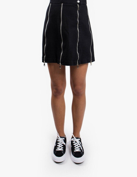 McQ 257632 Women's Zip Skirt Black Size 24