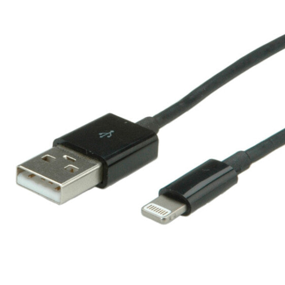 VALUE Lightning to USB cable for iPhone - iPod - iPad 1 m - 1 m - Lightning - USB A - Black - Straight - Straight