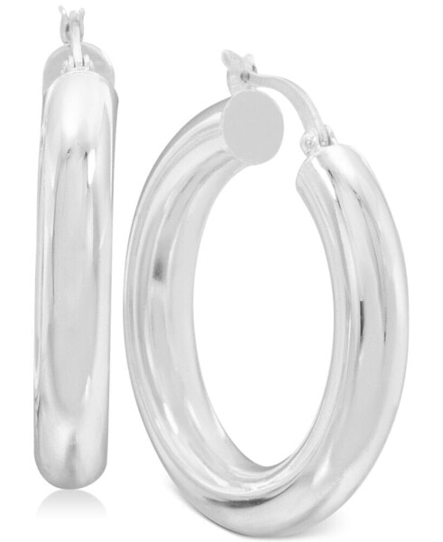 Polished Tube Hoop Earrings